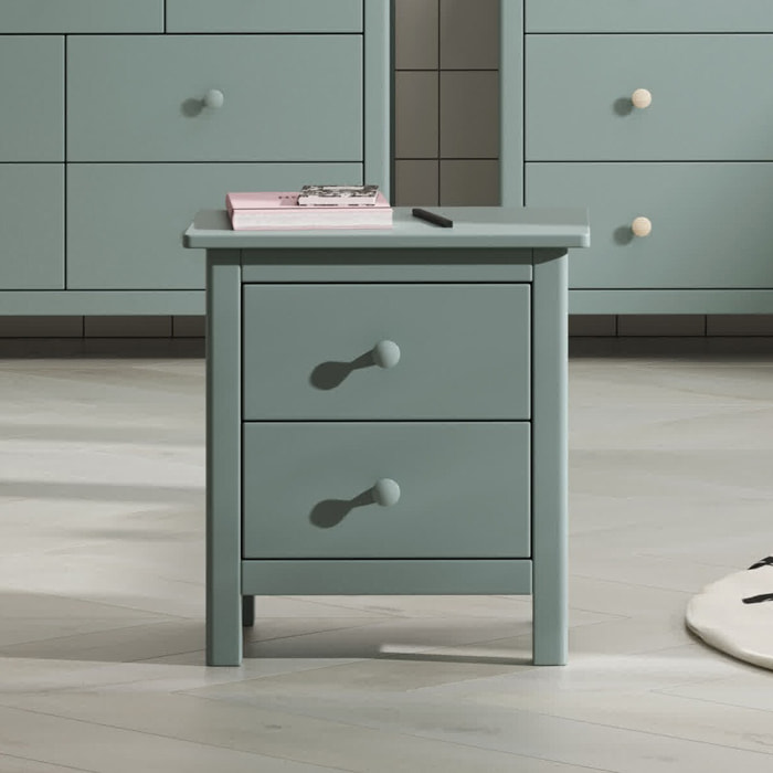 Table de chevet enfant 2 tiroirs en bois - MELVIN