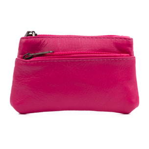 Atrani portamonedas con doble compartimento de piel Dollaro. Llavero interior.