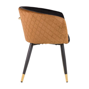 Silla Velvet Amarillo Negro 55x55x76 Cm