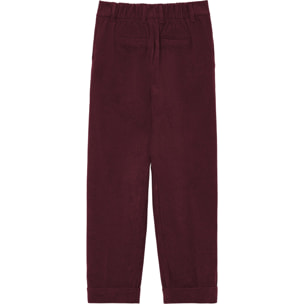 Pantalone con risvolto effetto velluto