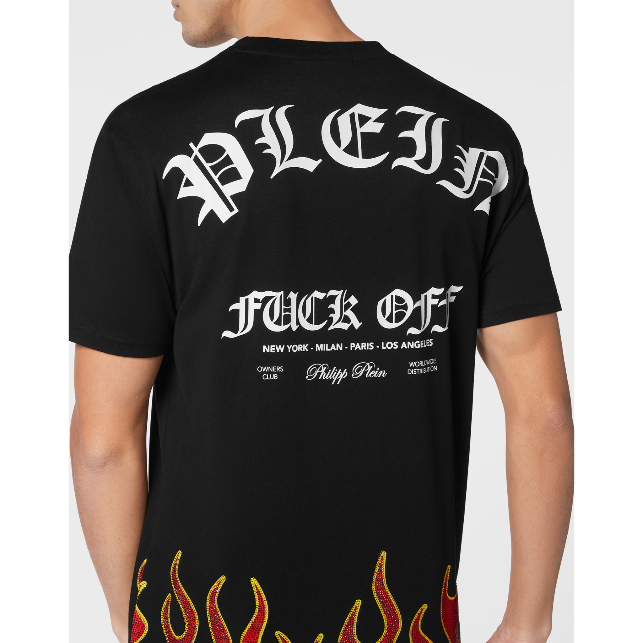 PHILIPP PLEIN Camiseta de cuello redondo y manga corta FLAME