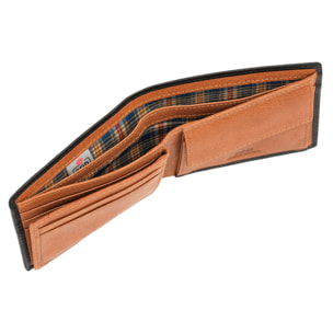 Cartera Hombre Piel Jaslen Hannover Negro-Tostado