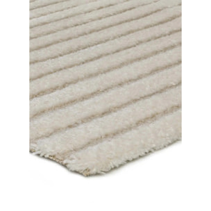 LINA Alfombra escandinava con relieve de pelo corto blanco, varias medidas disponibles.