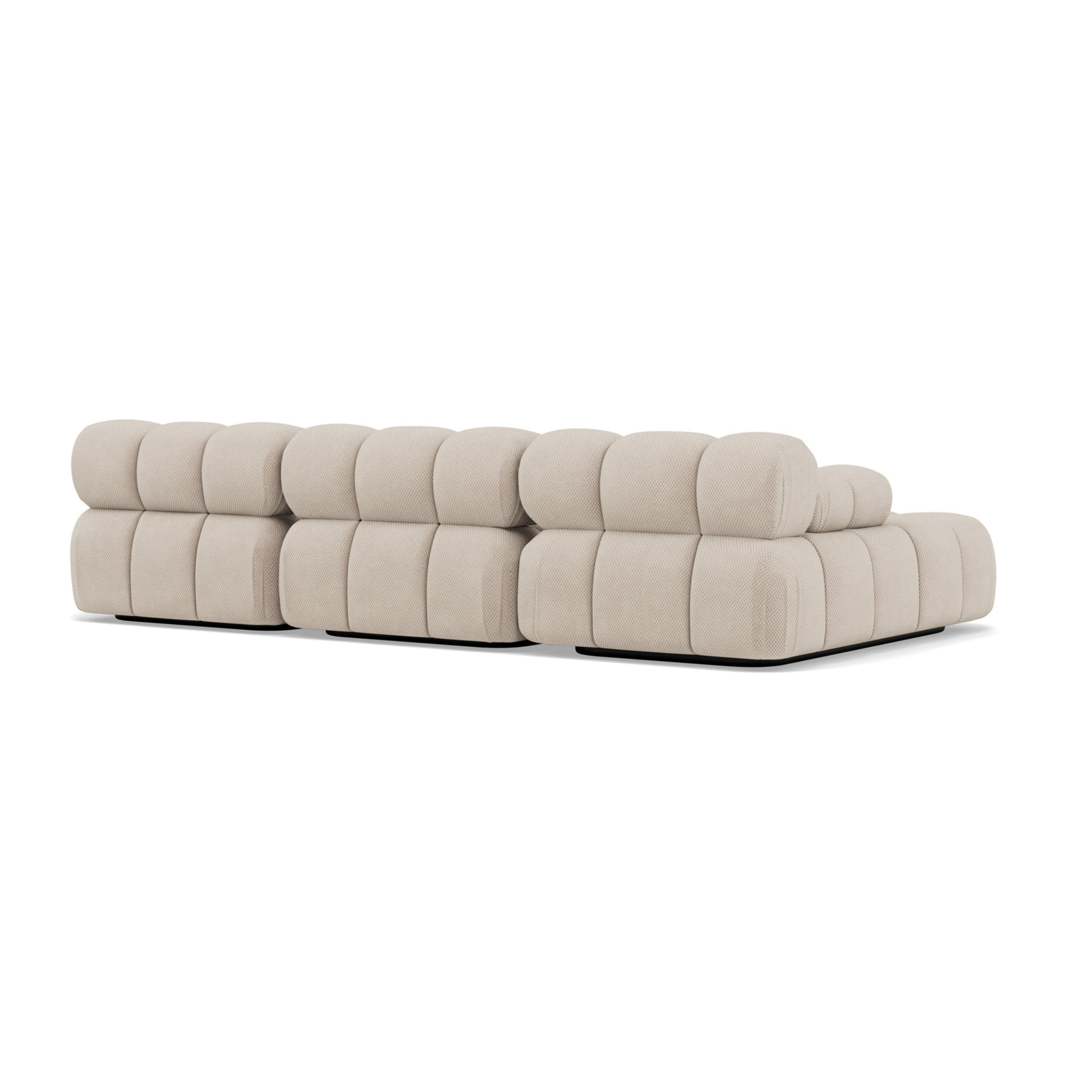 Ruby - canapé modulable d'angle gauche 4 places en velours texturé - Beige