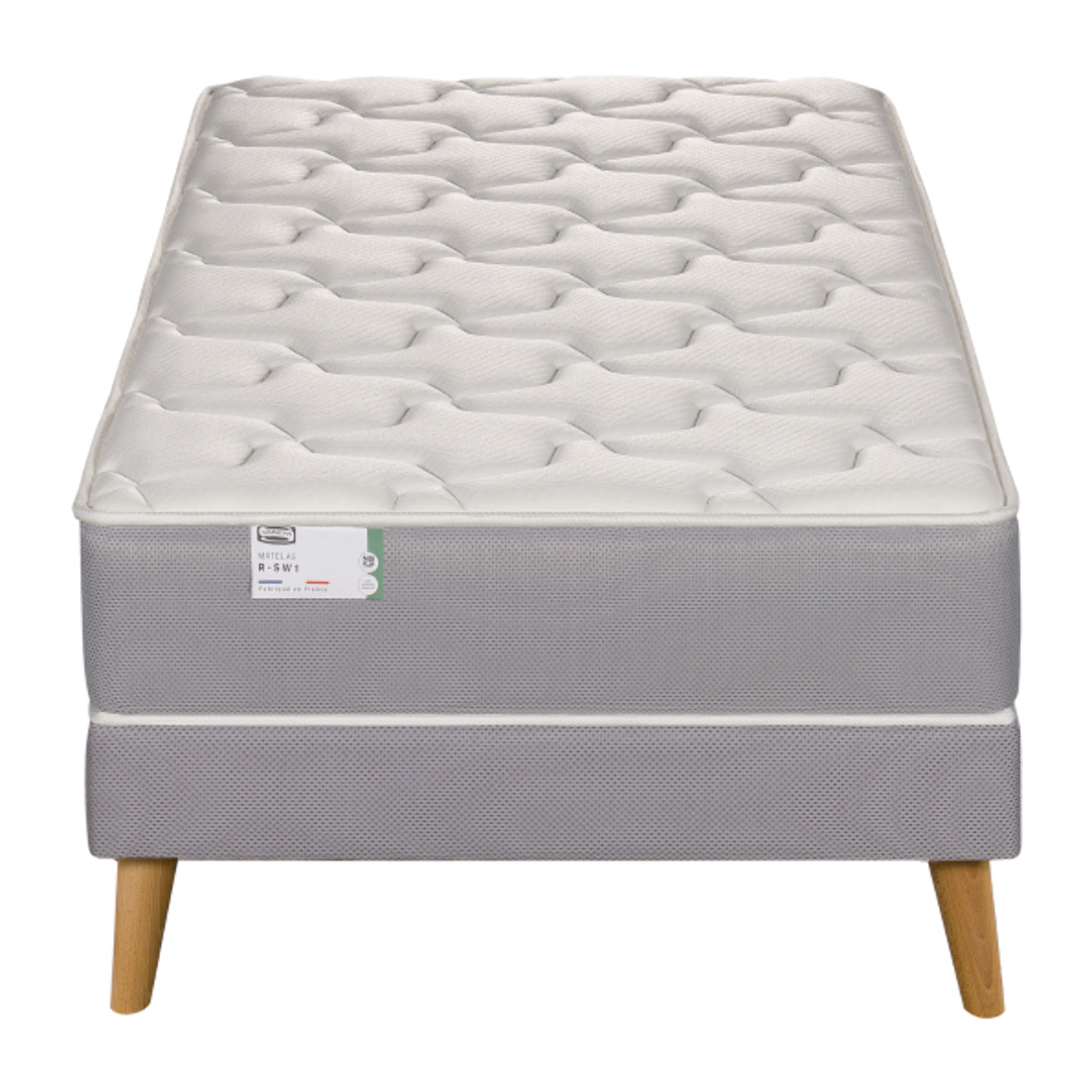 Ensemble L OPTIMAL matelas H22 ressort ensachés, ferme, sommier