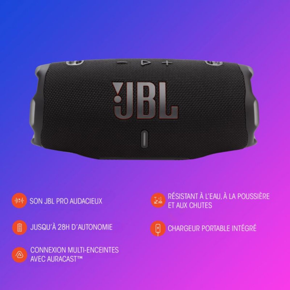 Enceinte portable JBL Charge 6 Rouge