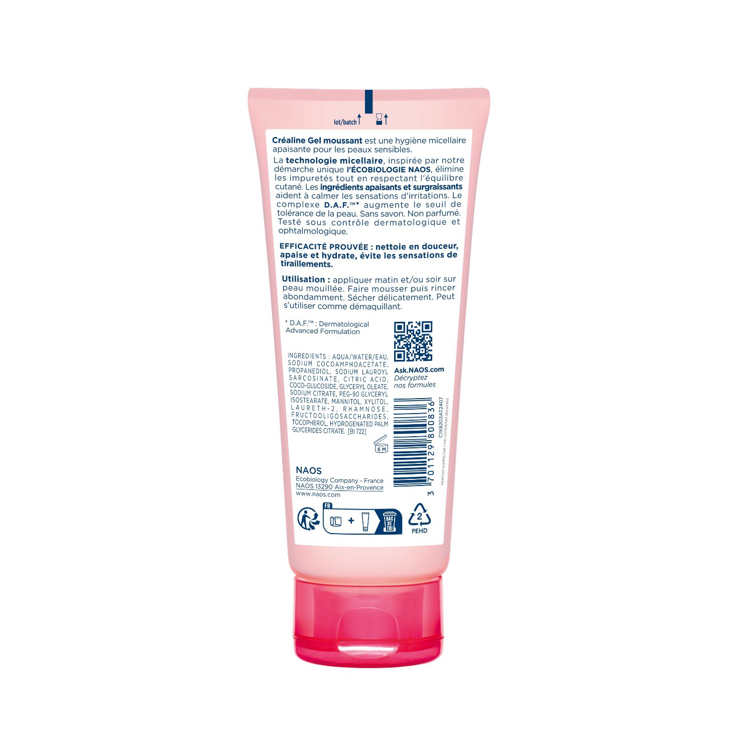 Créaline Gel Moussant - Nettoyant Micellaire à Rincer - Peaux Sensibles