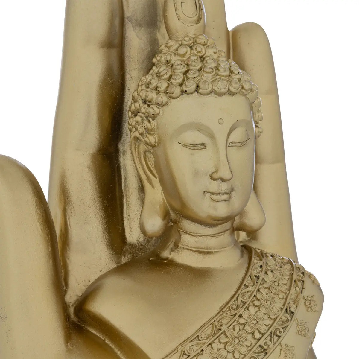 Statuette bouddha "Andy" résine doré H18cm