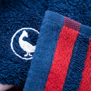 Set de 3 toallas de baño (cara 30x50cm + manos 50x90cm + ducha 70x140cm) 100% algodón 500gsm color azul marino el ganso