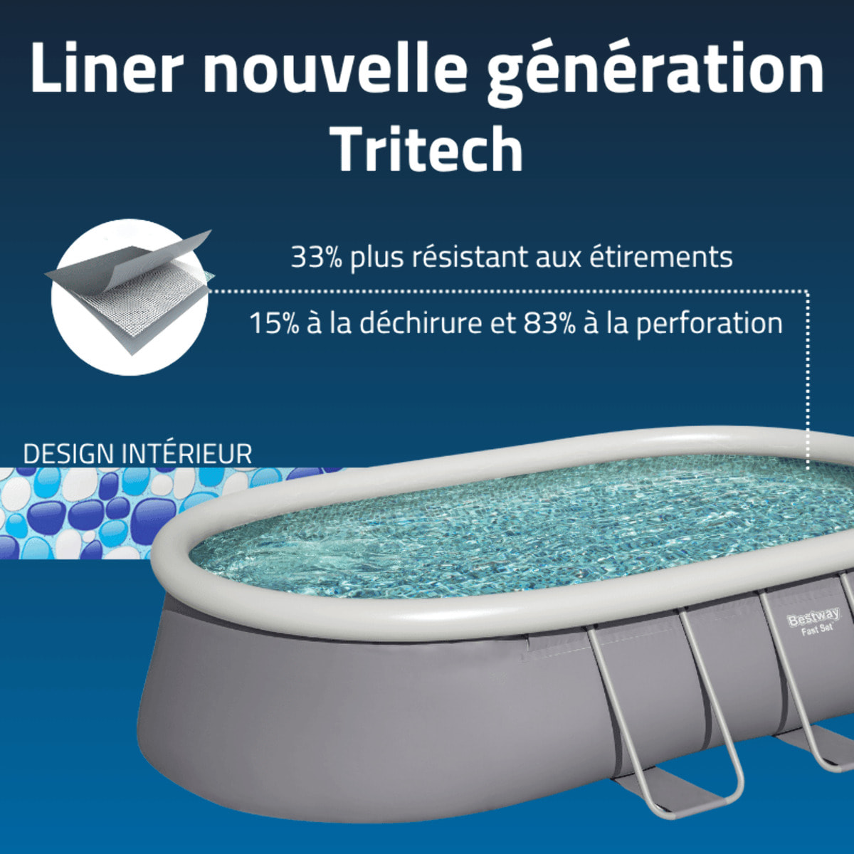 Bestway Piscine gonflable ovale Bestway Fast Set 488 x 305 x 107 cm grise