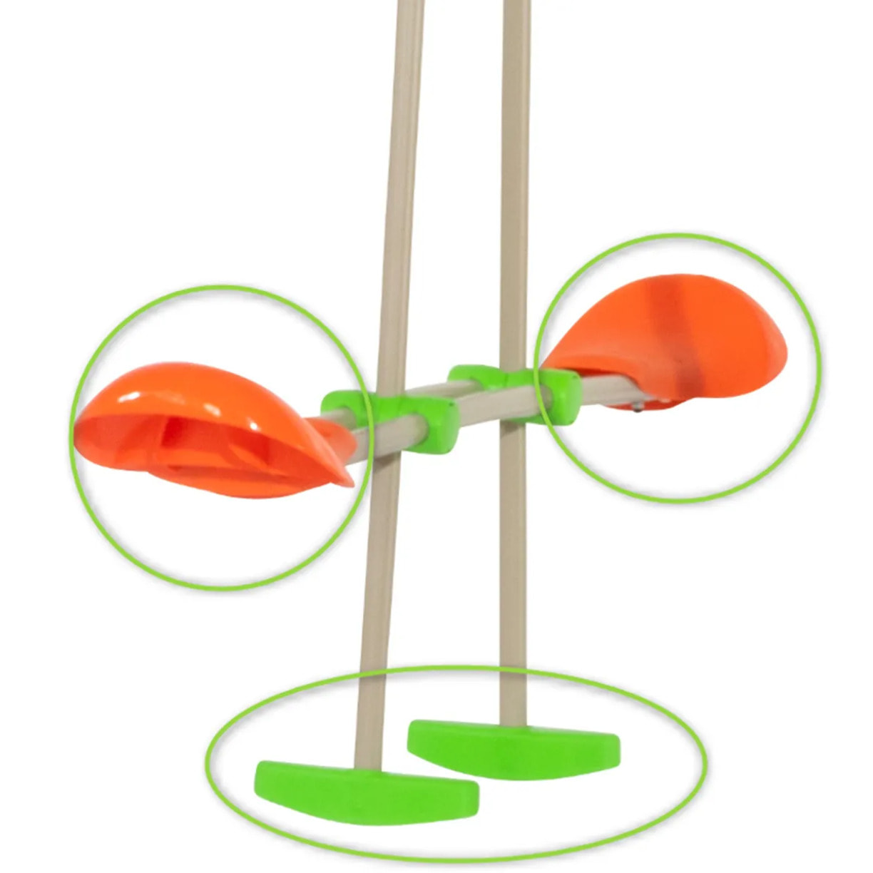 Lot de sièges ergonomiques + reposes pieds Orange/Vert pour face à face