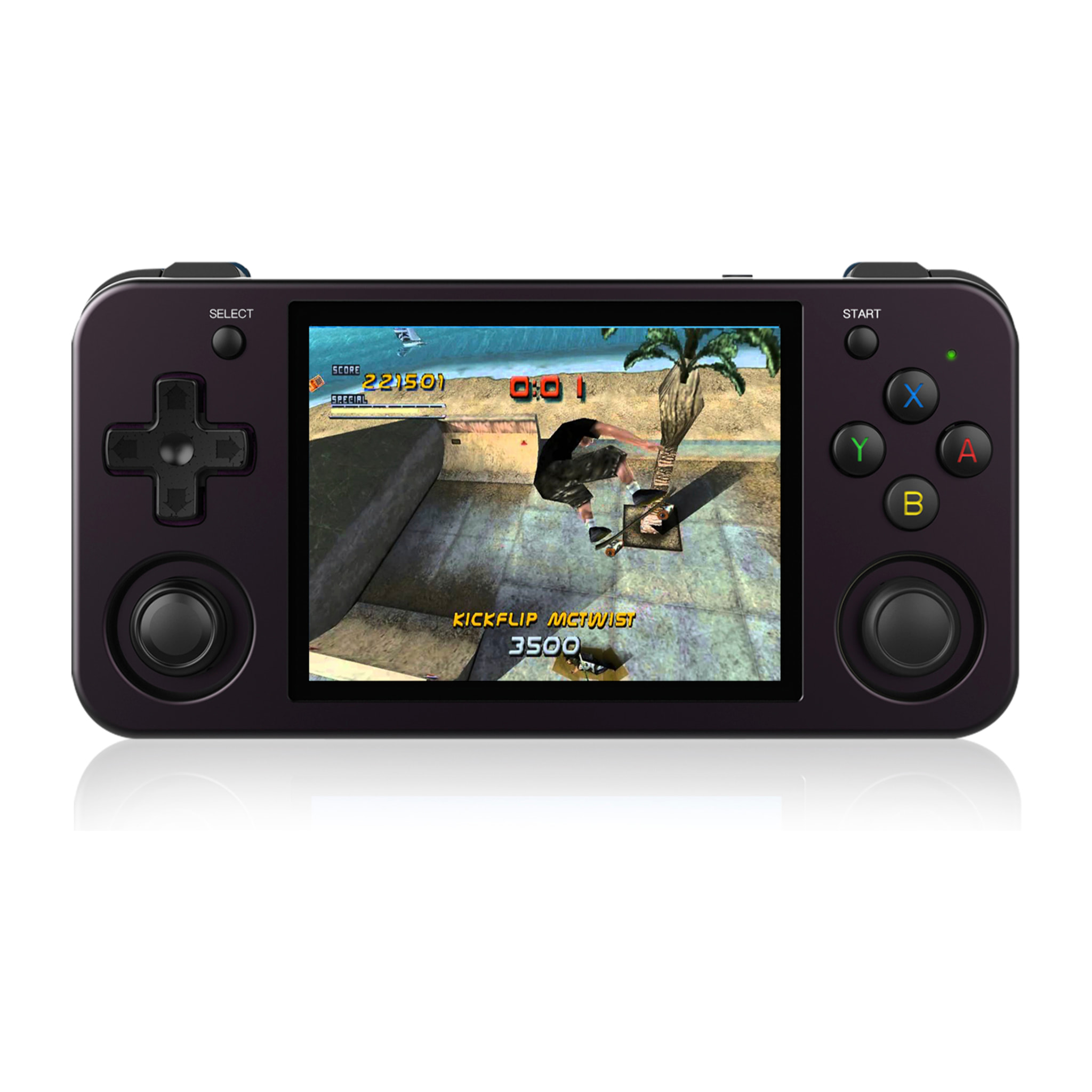 Console emulatore multipiattaforma RG353M. IPS da 3,5"; Quad Core da 1,8 GHz, 16 GB+256 GB. Android 11 + Linux. WiFi. +44.000 giochi.