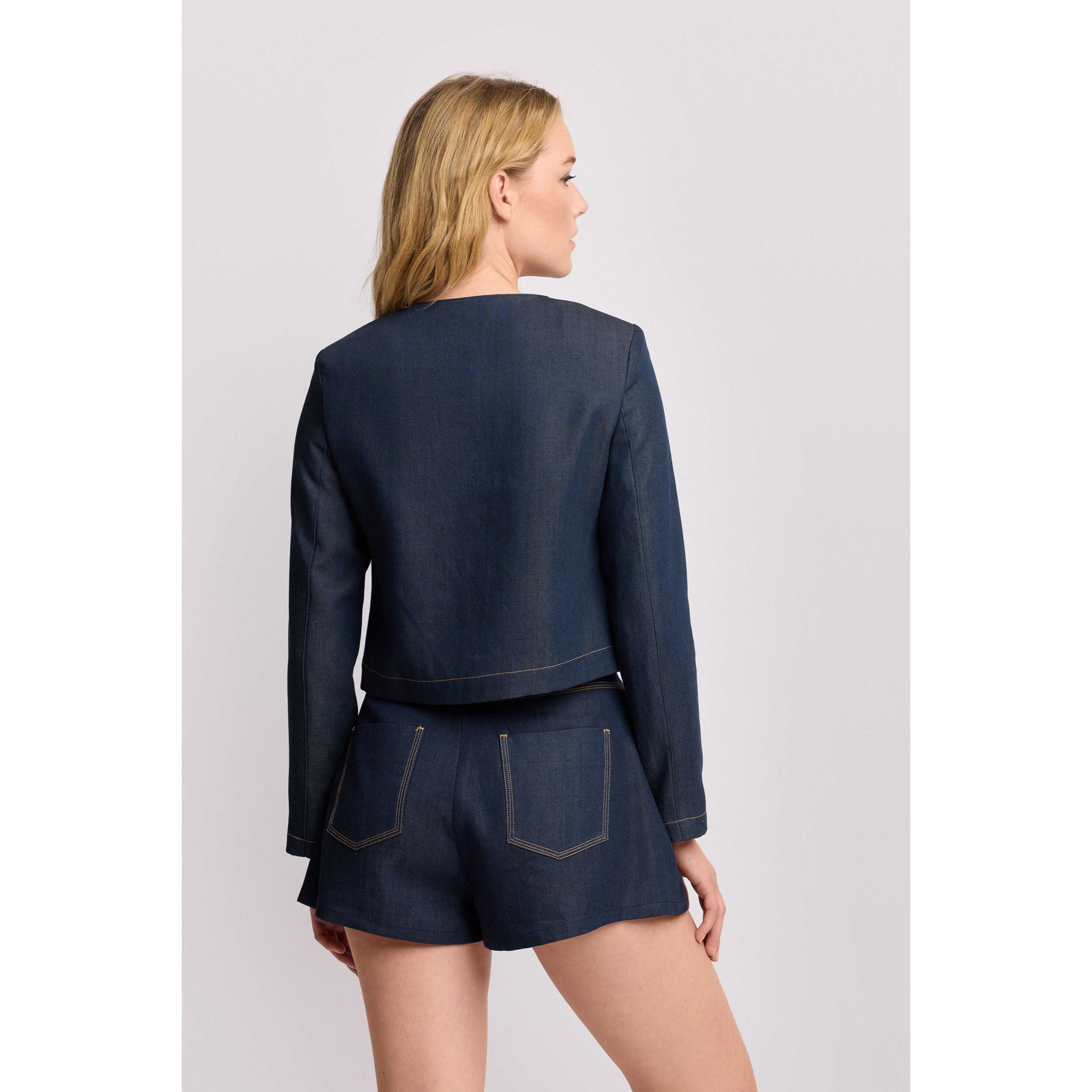 Kocca - Giacca in denim lavaggio scuro Donna, Denim, Girocollo