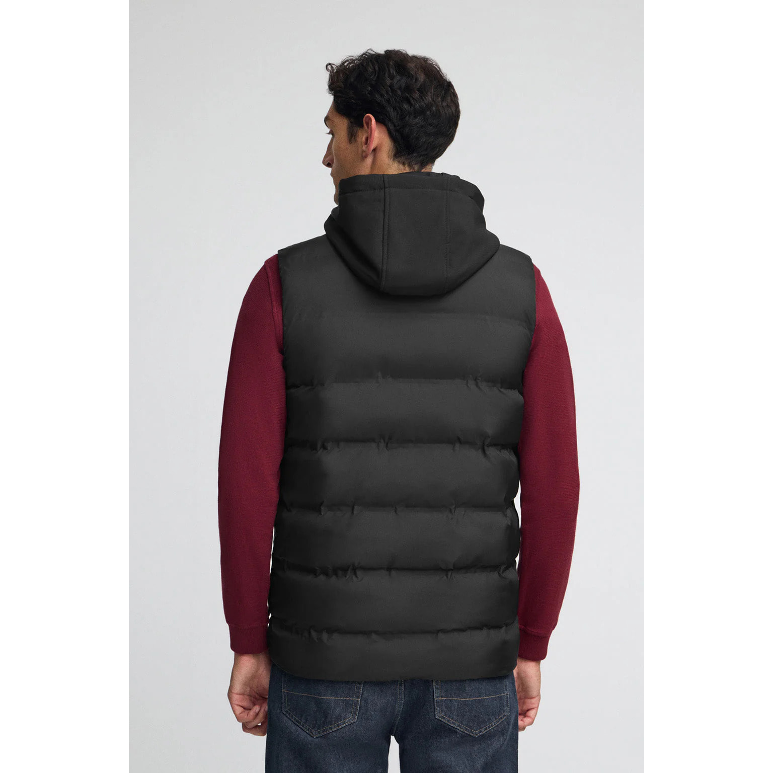 Gilet trapuntato nero con logo Polo Club