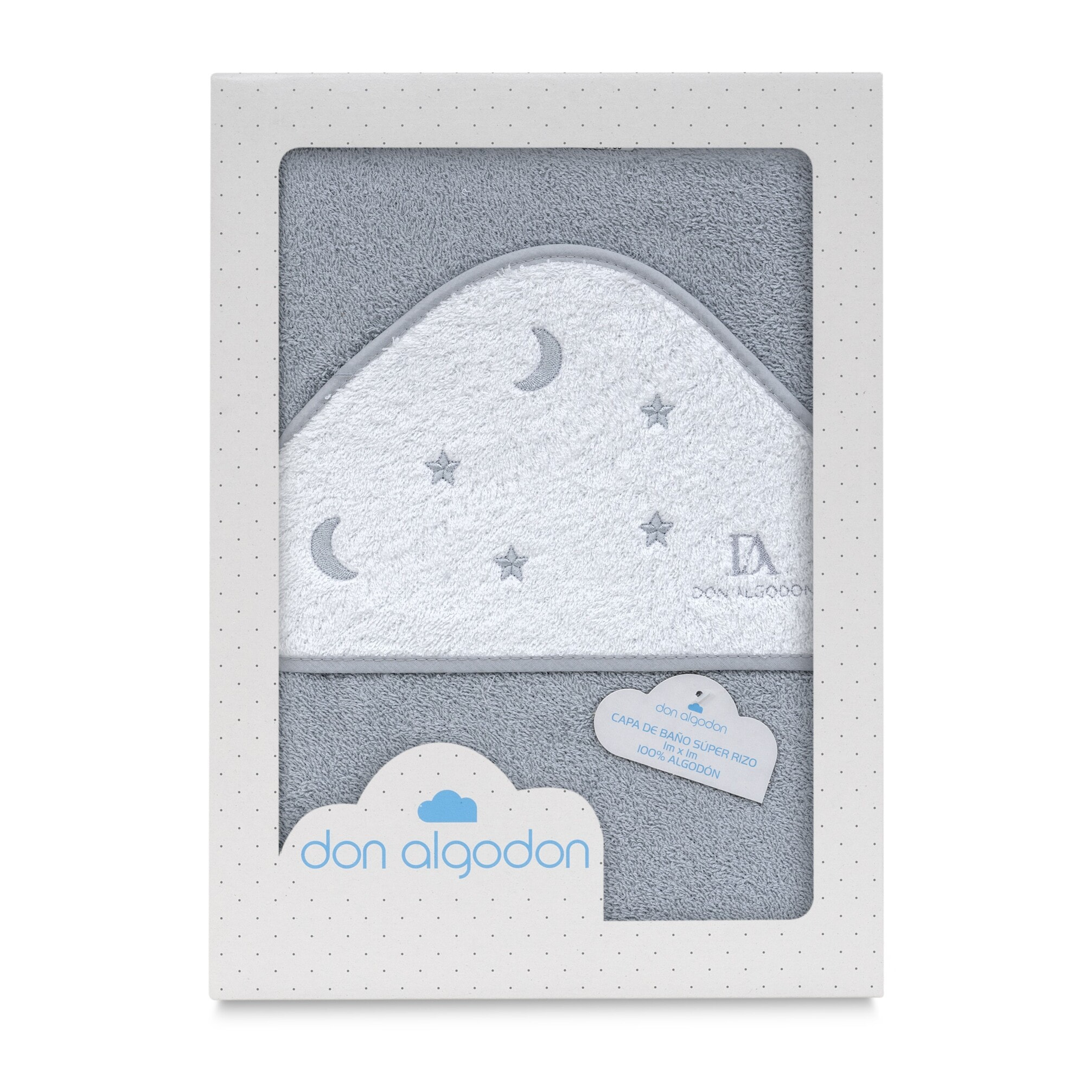 Capa de Baño 1X1  Don Algodon Estrelas Luna Gris