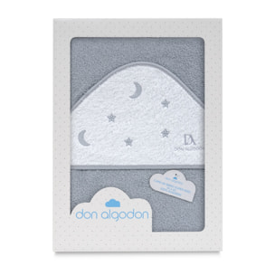 Capa de Baño 1X1  Don Algodon Estrelas Luna Gris