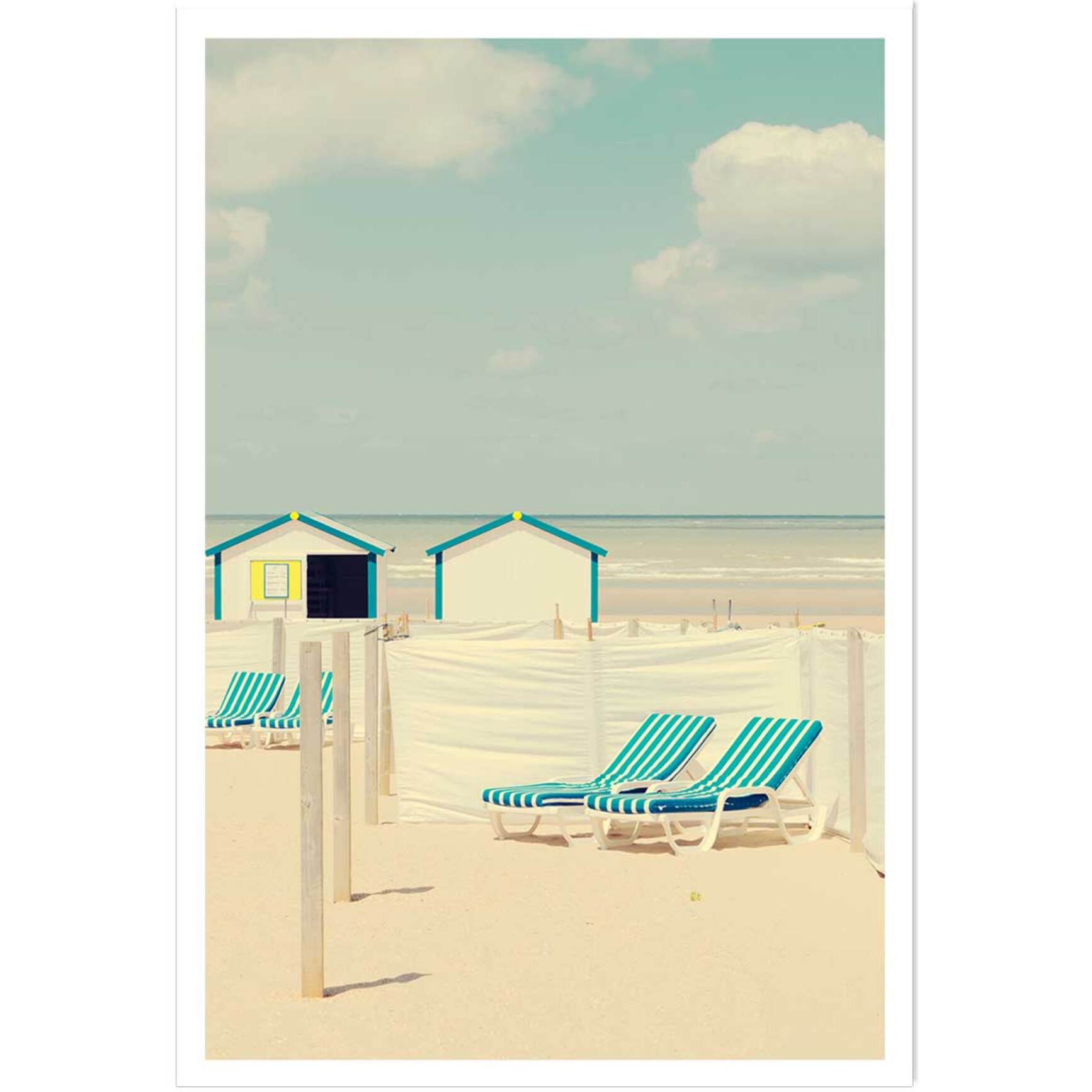 Poster cabanes turquoise Affiche seule
