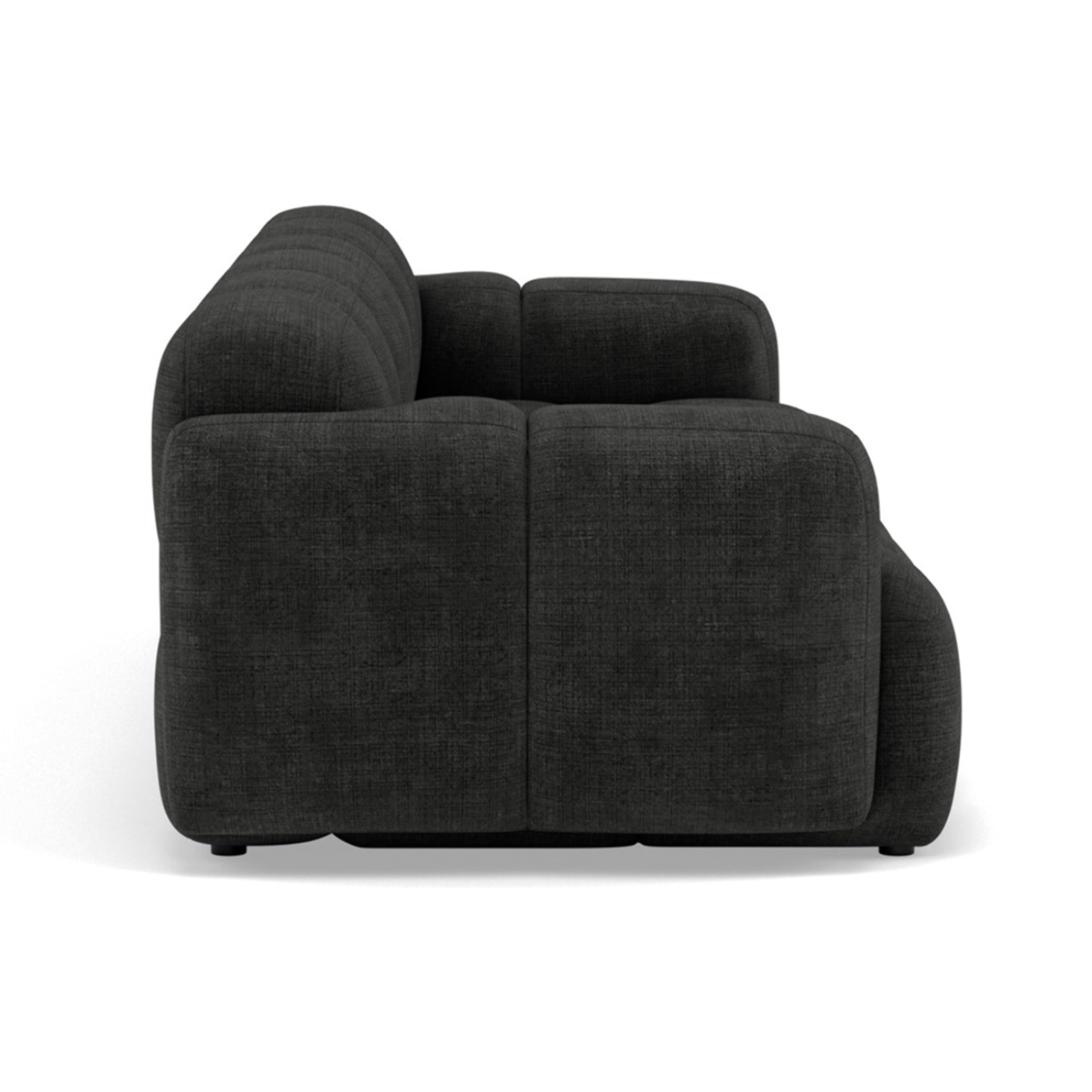 Grace - canapé modulable 3 places en velours texturé - Gris Anthracite
