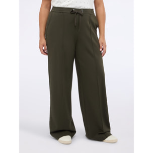 Fiorella Rubino - Pantalones wide leg en punto milano - Verde