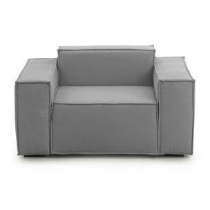 Poltrona Cristiana, Poltrona da salotto, 100% Made in Italy, Poltroncina relax in tessuto imbottito, Cm 160x95h70, Grigio