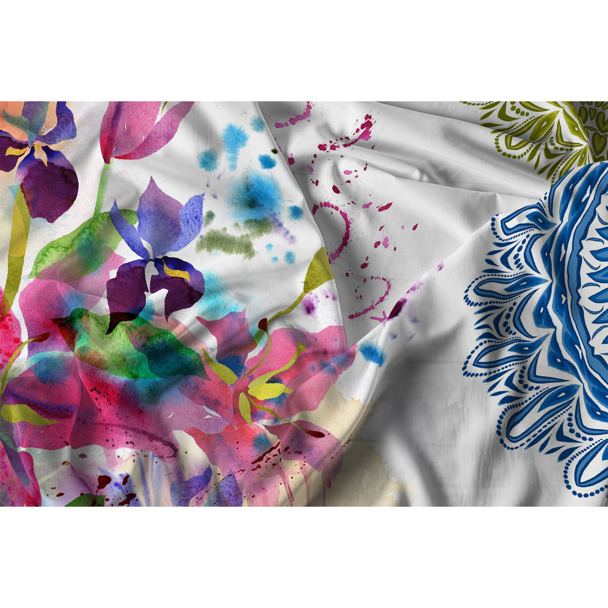 PARURE COPRIPIUMINIO KIOSA Stampa Digitale, 100% cotone Made in Italy - MATRIMONIALE