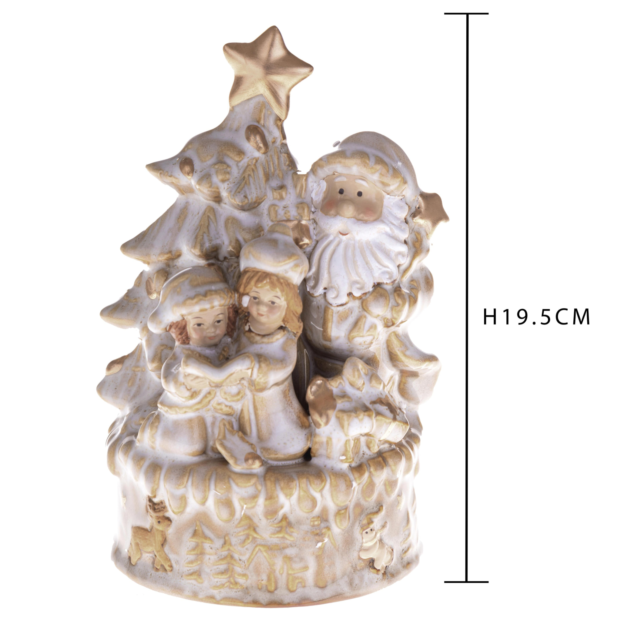 Babbo Natale Carillon. Altezza 19,5 Cm - Pezzi 1 - 12X19,5X11cm - Colore: Bianco - Bianchi Dino - Articoli Natalizi