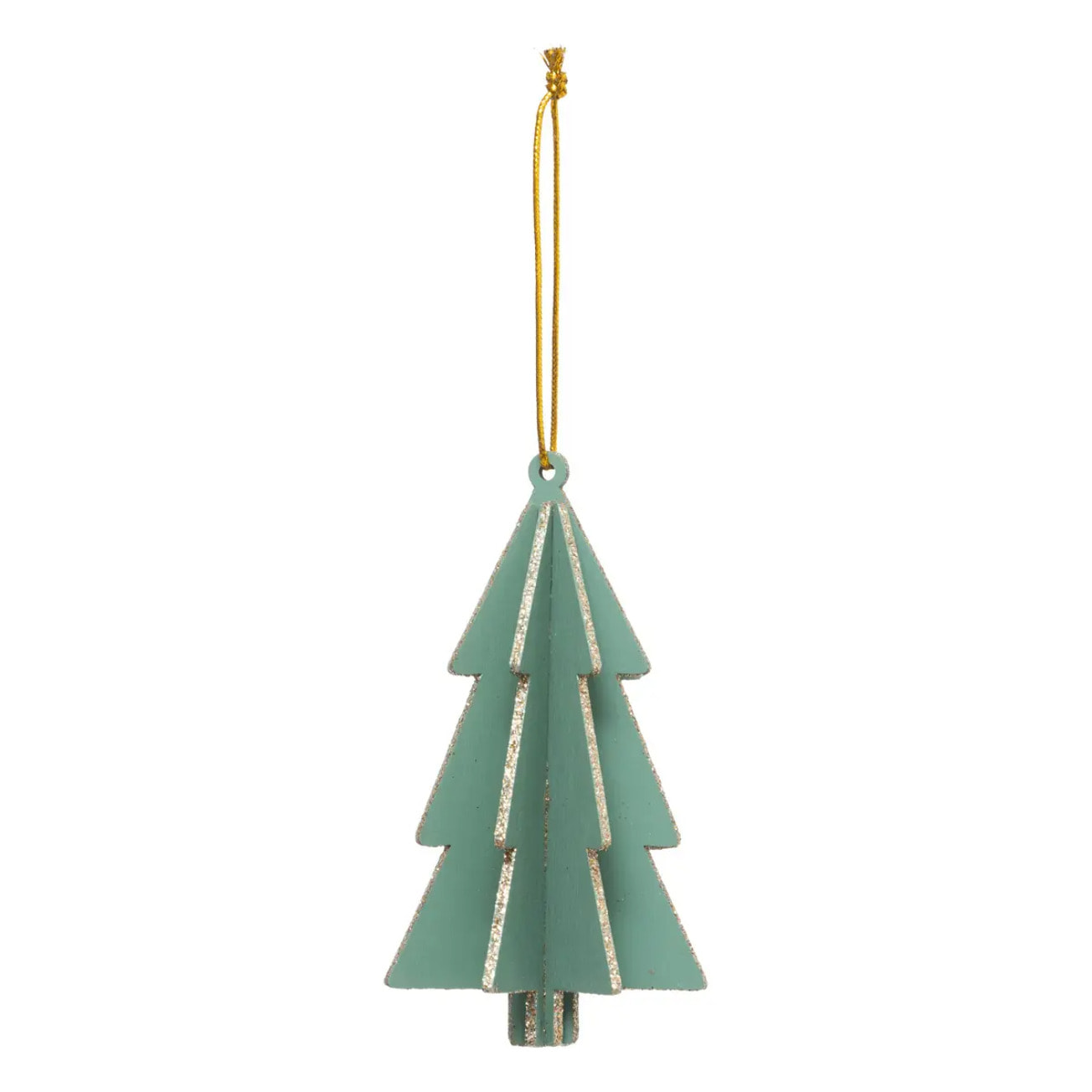 Décoration de sapin en bois sapin 3D vert 13cm