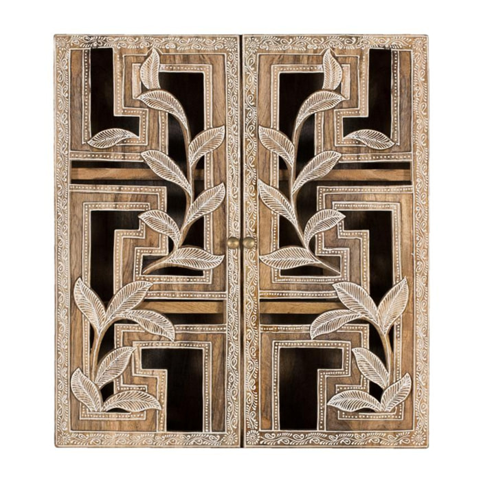 Estantería de Madera de Mango 50 Cm Estilo Étnico Artesanal