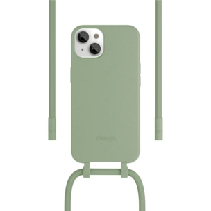 Coque avec cordon WOODCESSORIES iPhone 14 Plus Tour de cou vert