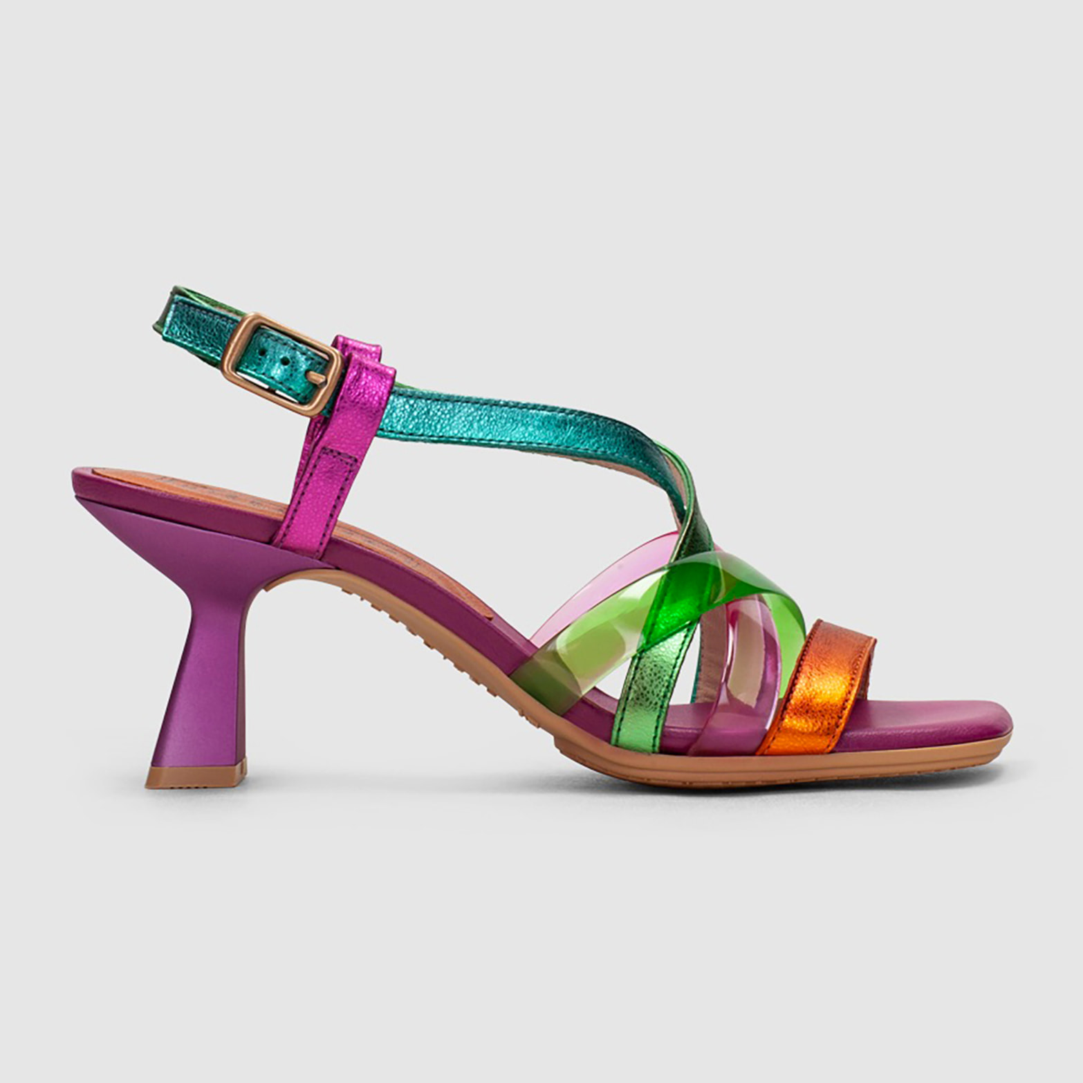 Sandalia Tacon Danielle Multi metal 6 cm