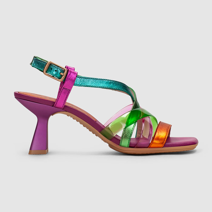 Sandalia Tacon Danielle Multi metal 6 cm