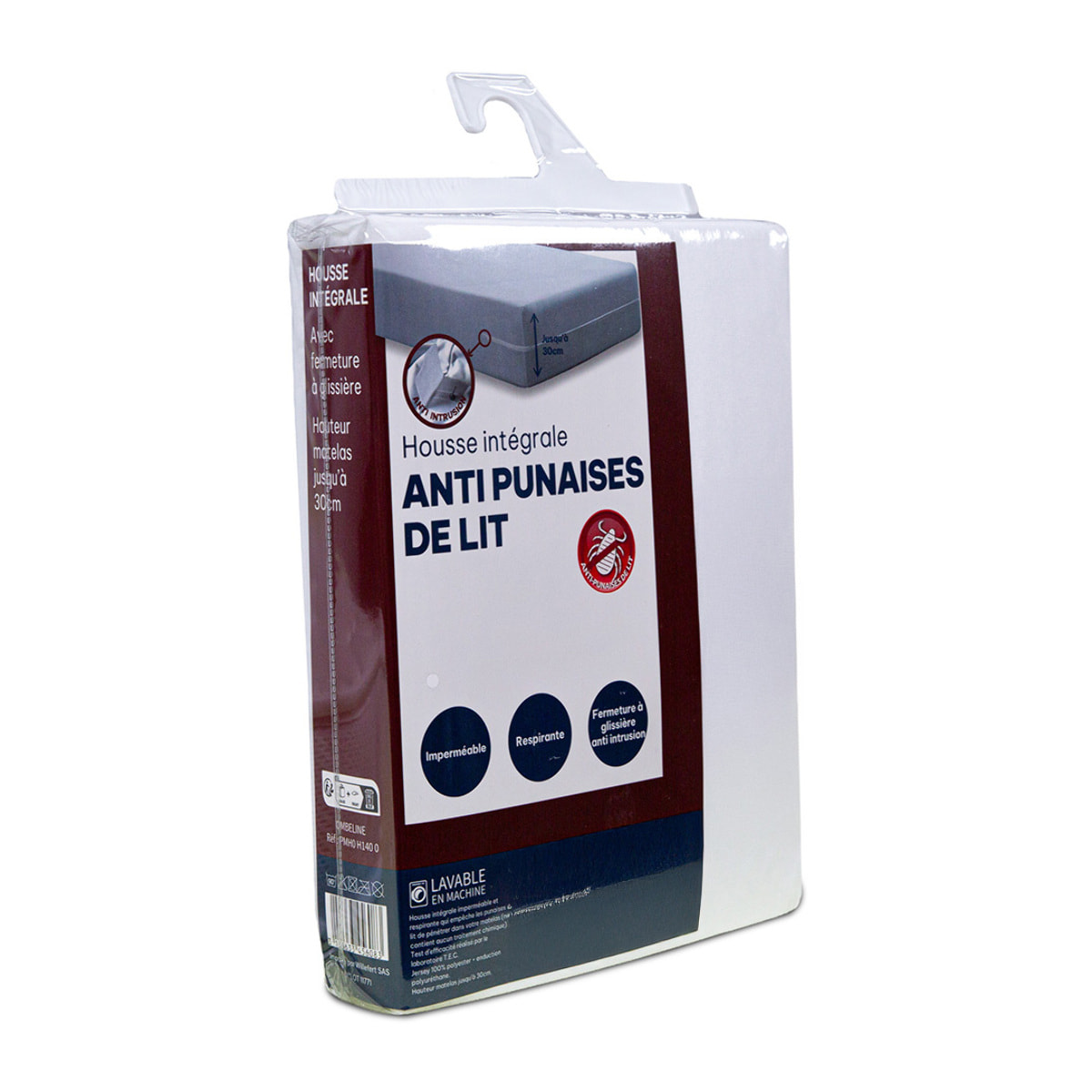 Protège-Matelas Intégral Quiétude, Imperméable, Anti punaise, Zippé, Housse Anti-Liquides, Respirante, Bonnet 17 à 30 cm, Fabrication Française