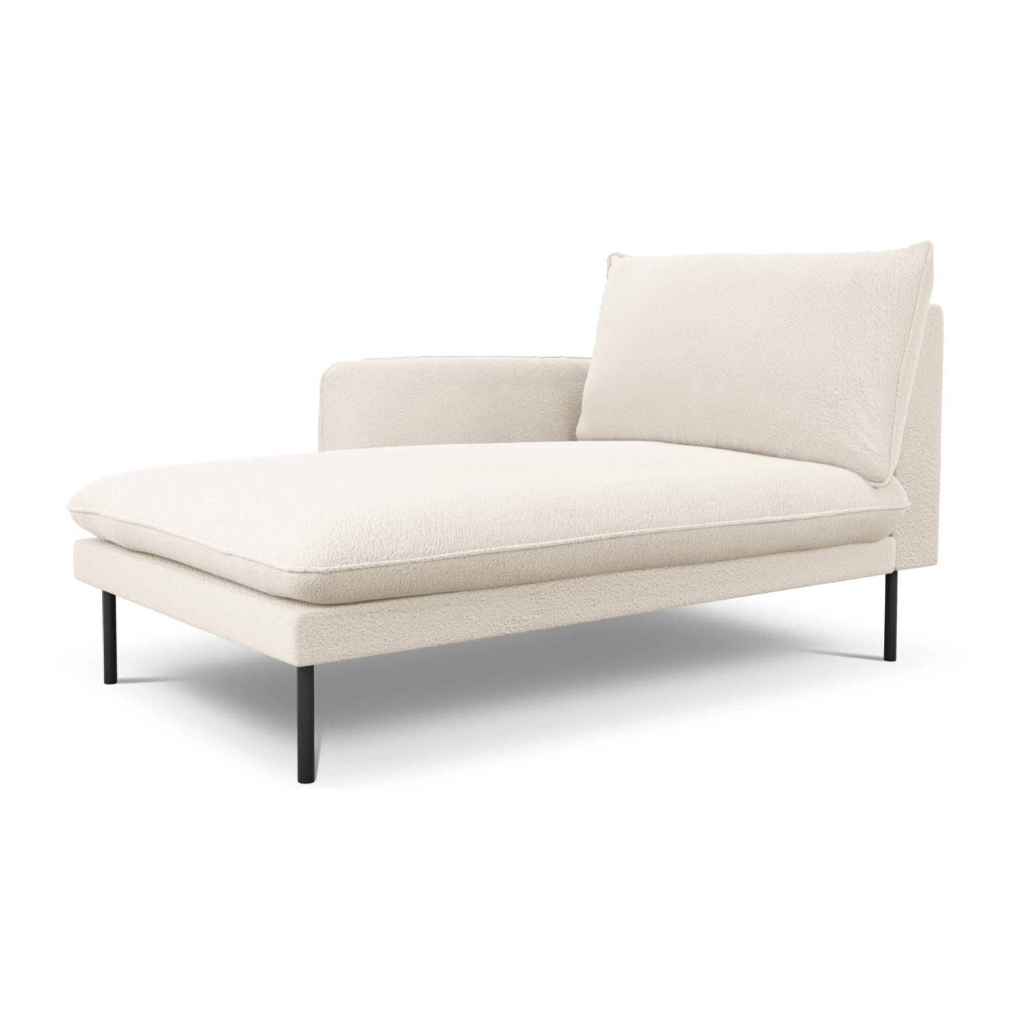 Méridienne gauche "Vienna" en bouclé beige