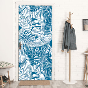 Stickers adhesivos de CERAMIKO - Hojas azul 100x100