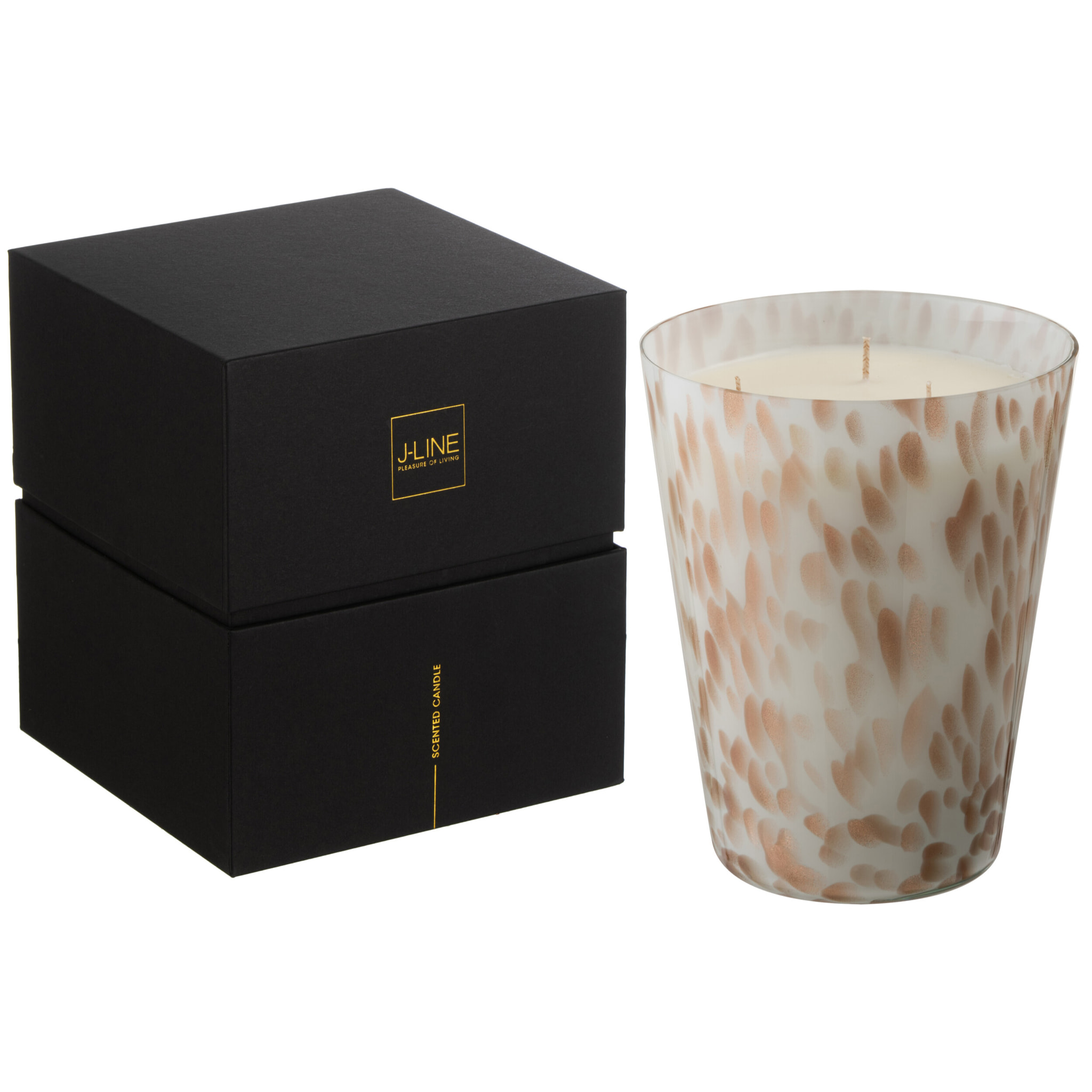 J-Line bougie parfumée Noa - Neon Night - verre - blanc/or - large - 95H