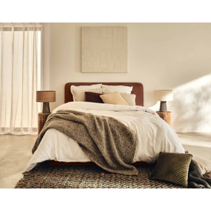 Goyave - lit coffre - 160x200 - en tissu - sommier inclus - Terracotta