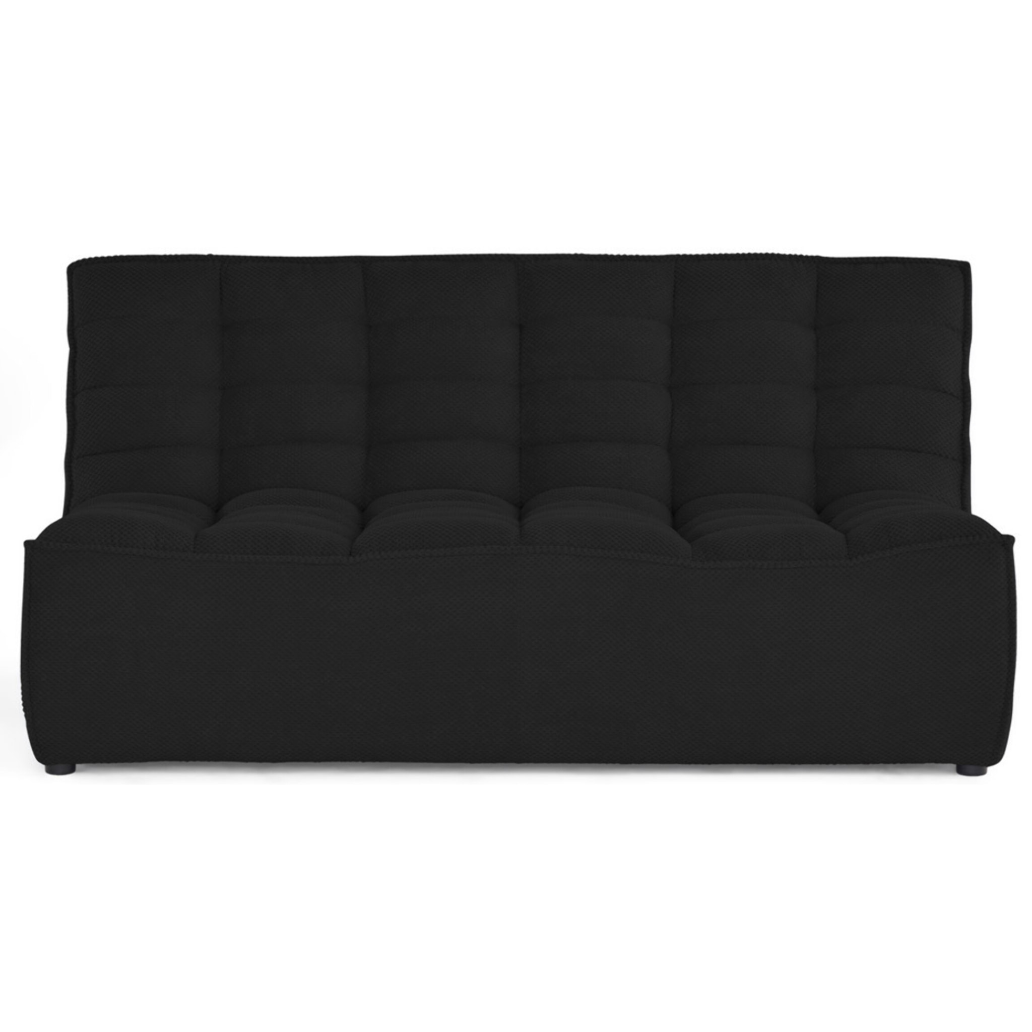 Ellie - module d'assise sans accoudoir 2 places en velours texturé - Noir