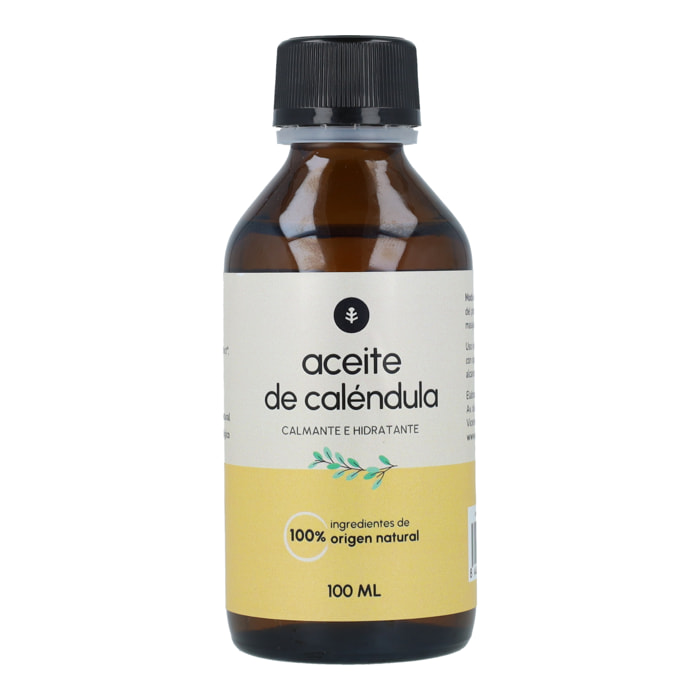 PLANETA HUERTO | Aceite de Caléndula 100 ml - Hidratante y Calmante para Piel Sensible, Uso Facial y Corporal, 100% Natural