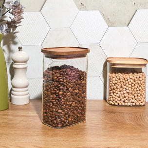 Bocal - HOME DECO FACTORY - HERITAGE - Borosilicate - Empilable - Transparent et marron