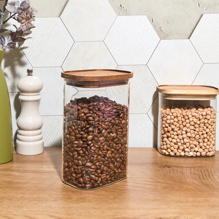 Bocal - HOME DECO FACTORY - HERITAGE - Borosilicate - Empilable - Transparent et marron