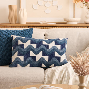 Coussin Floe bleu egéen 58x38cm