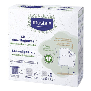 Bébé - Eco-Lingette Réutilisable et Lavable 10 Unités + 1 Filet de Lavage