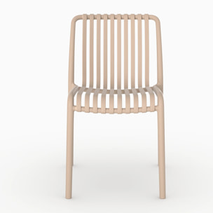 Lot de 2 chaises de jardin empilables en plastique beige - Duli