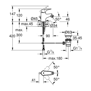 GROHE Start Flow Mitigeur monocommande Bidet Chromé 23770000