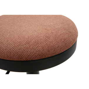 Tabourets de bar réglables en tissu chenille terre brûlée et métal (lot de 2) THOR