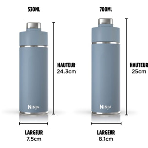 Bouteille isotherme NINJA Thirsti 530ml Travel Bottle Denim Blue