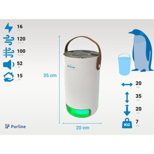 Purificateur d'air avec filtre HEPA, PM2, ioniseur, lampe UV, 3 vitesses et mode AUTO pour 15m2.