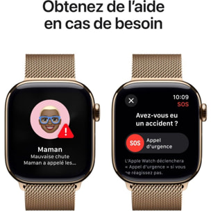 Montre connectée APPLE WATCH Serie 10 46mm Titane Or Loop Cellular
