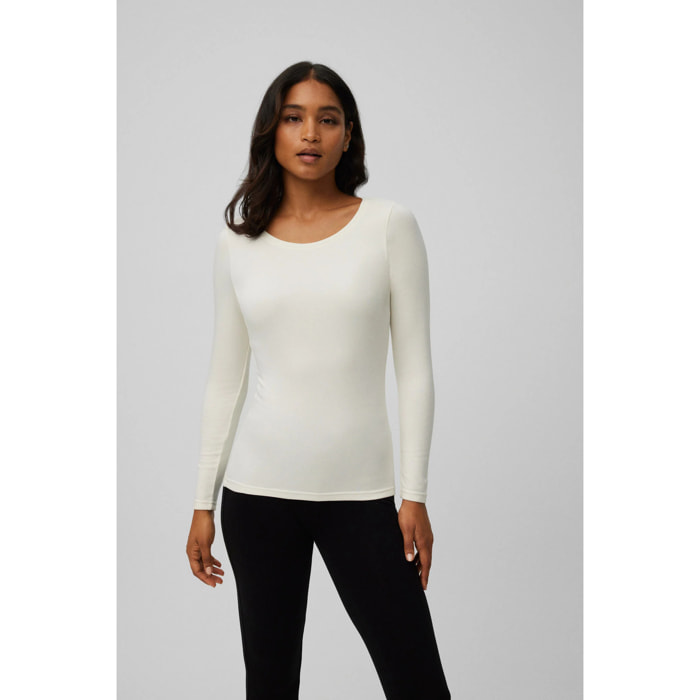 T-shirt termica da donna a maniche lunghe con scollo a V