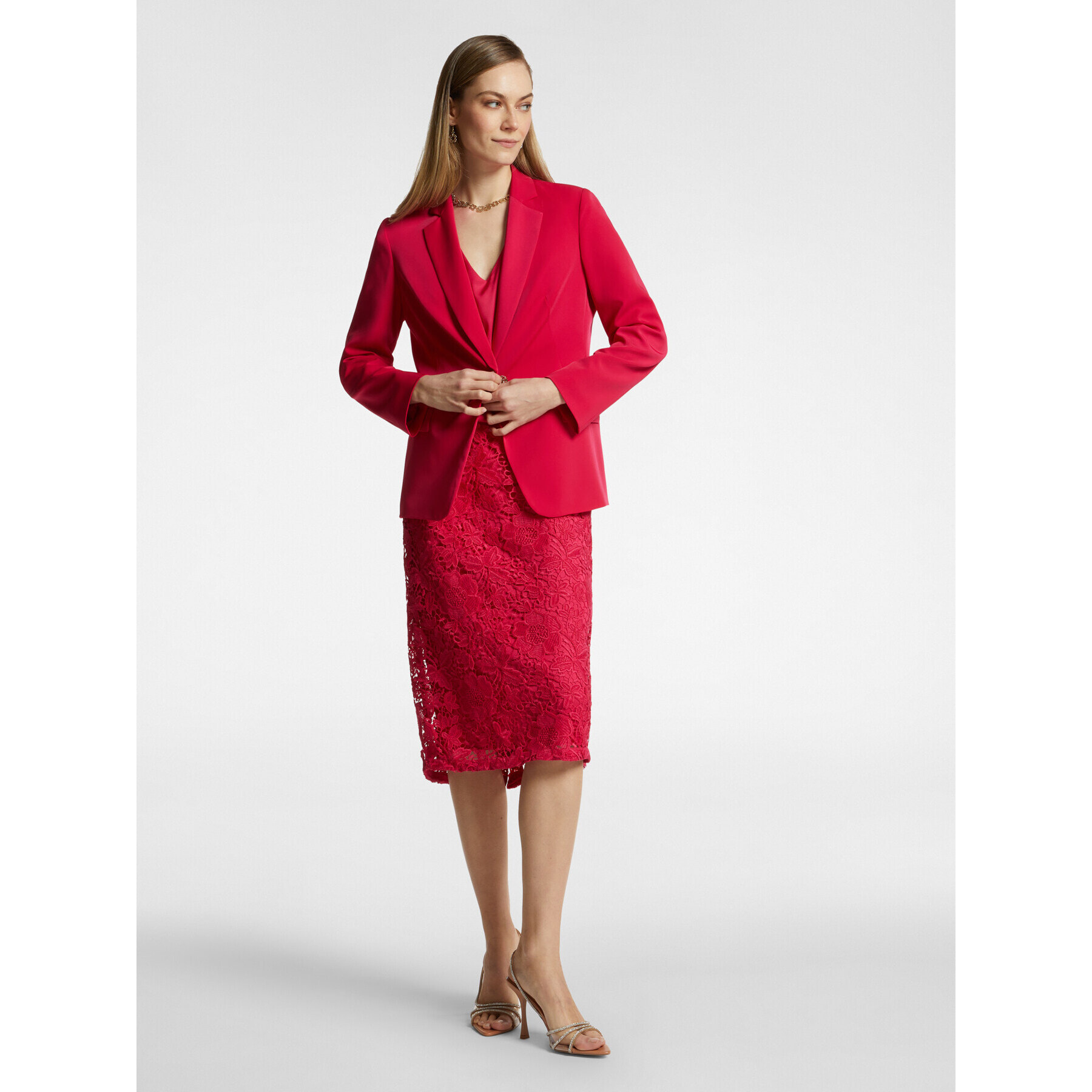 Elena Mirò - Blazer de cady elástico - Rojo